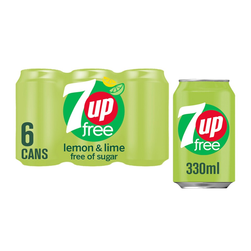 7Up Free Sparkling Lemon & Lime Drink 6 X 330Ml