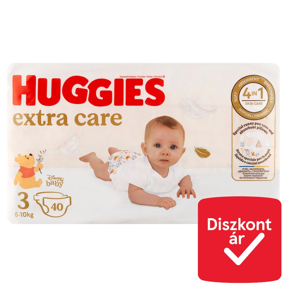 Huggies Extra Care 3, 6-10 kg, nadrágpelenka 40 db  1. kép