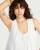 image 2 of F&F Pure Cotton Broderie Scoop Neck Sleeveless Dress in White