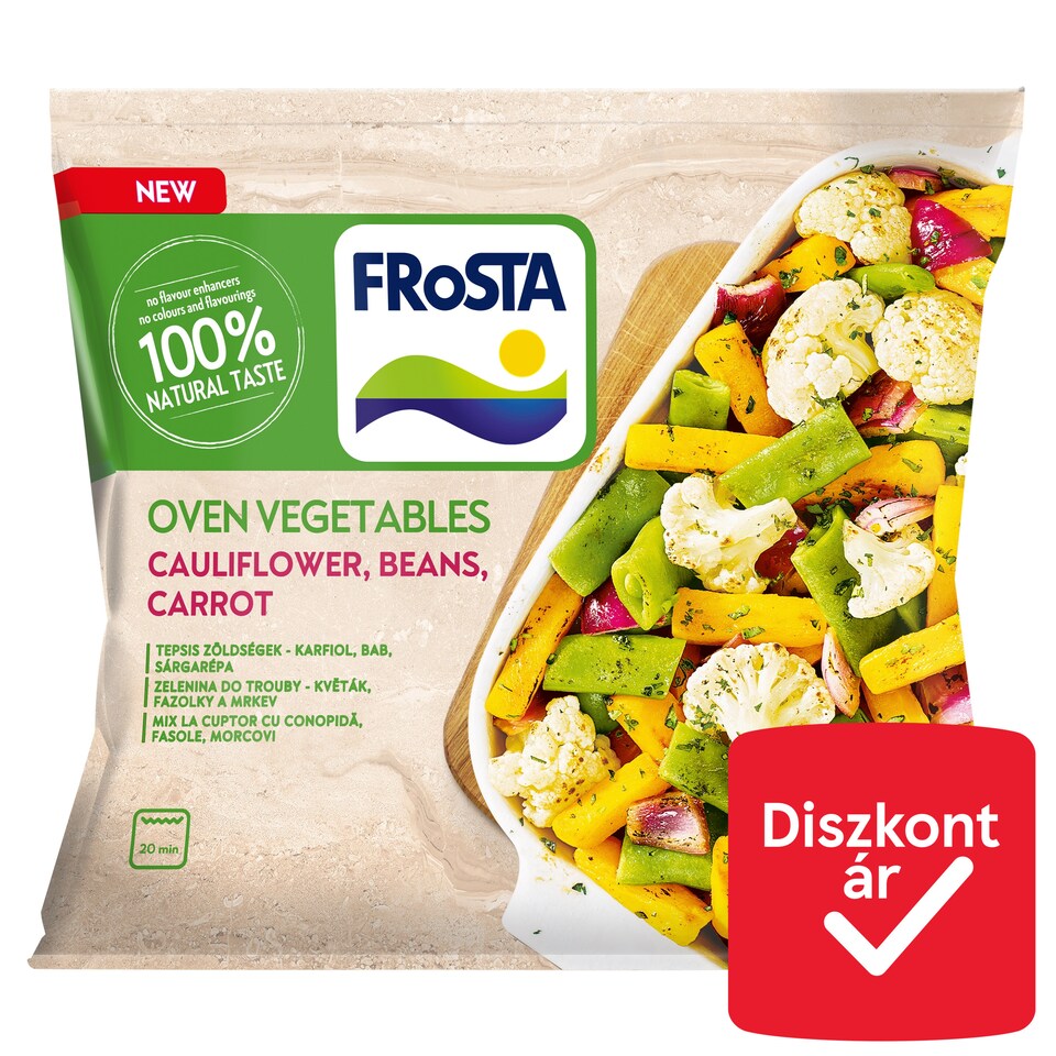 FRoSTA gyorsfagyasztott tepsis zöldségek karfiol, bab, sárgarépa 400 g