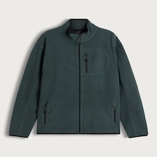 F&F Fleece Zip Up Pocket Detail Jacket in Green