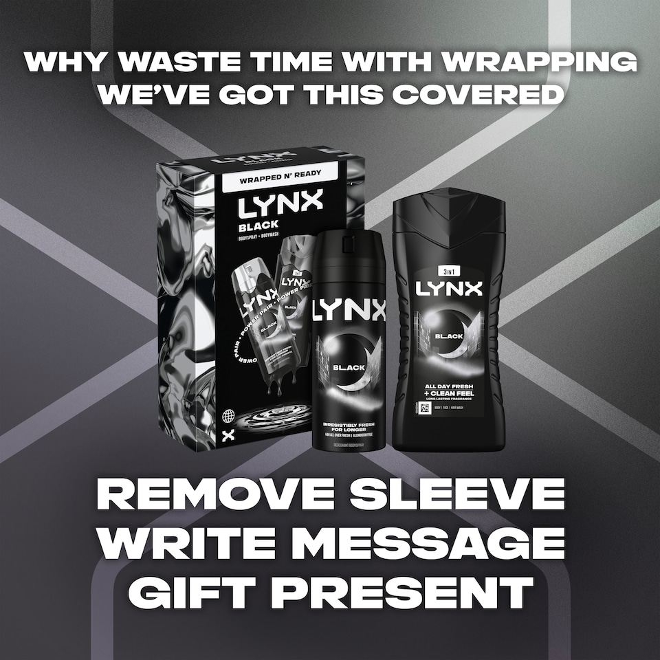 image 1 of Lynx Black Bodyspray & Bodywash Gift Set 