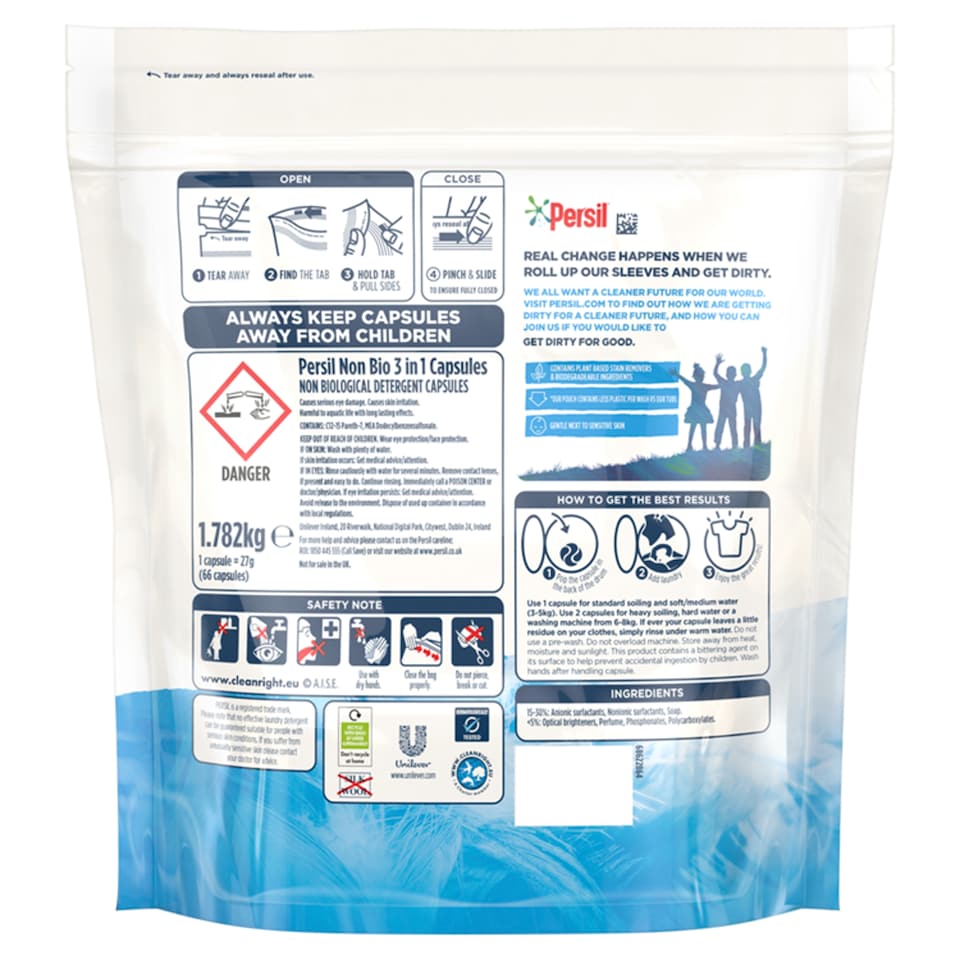 image 1 of Persil 3 In 1 Non Biological 66 Capsules 1.782Kg