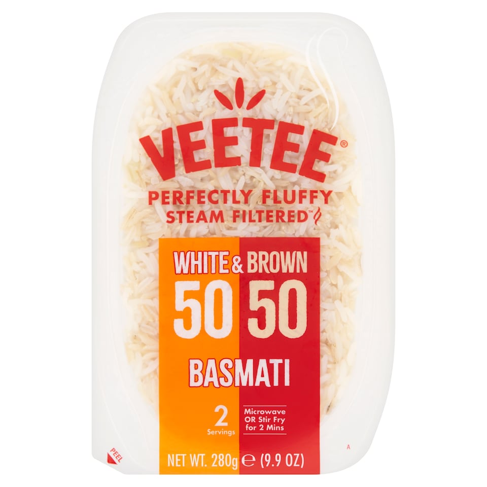 Veetee Cooked Brown & white Basmati Rice 50/50 Blend 280g