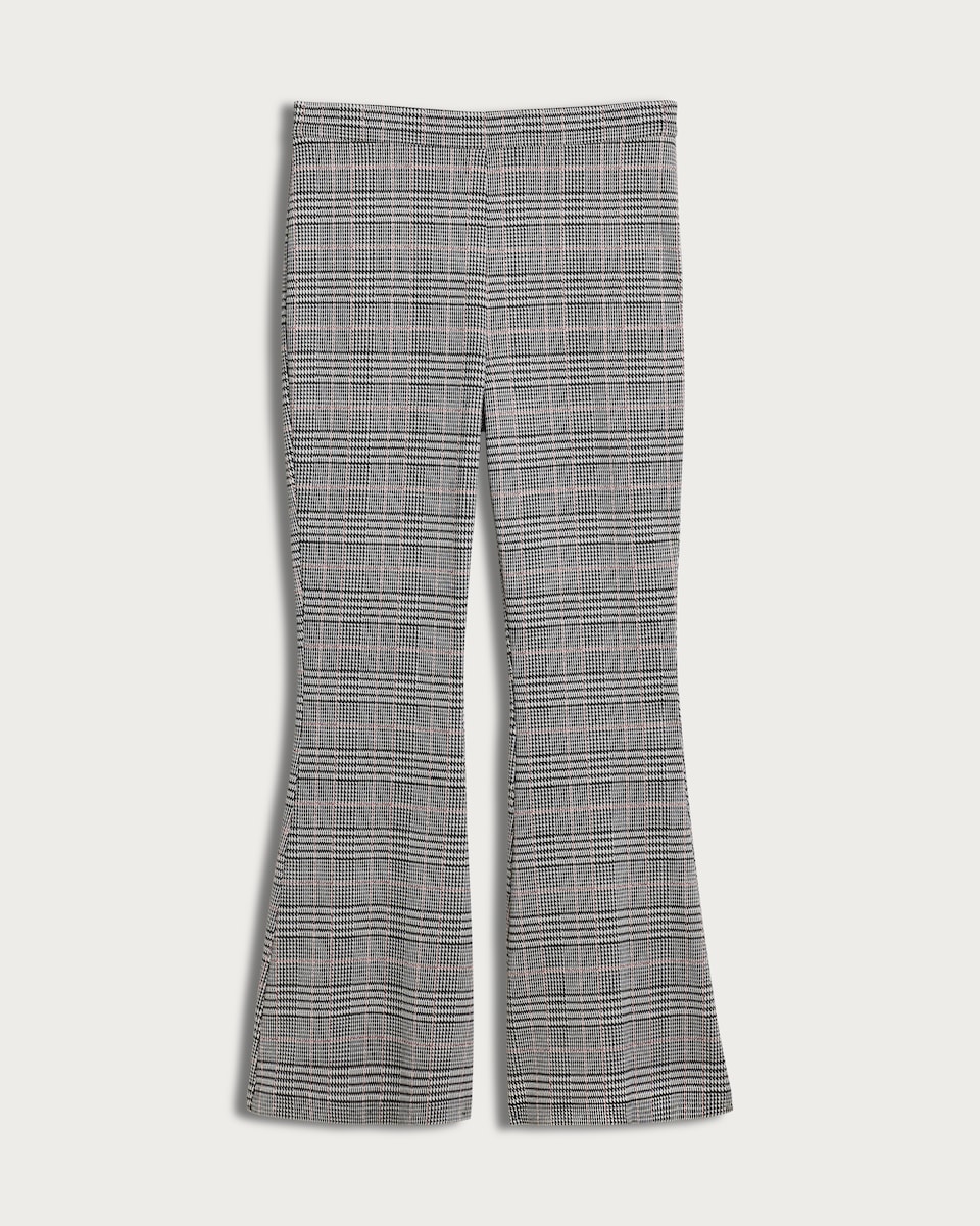 image 1 of F&F Ponte Check Flared Trousers in Grey