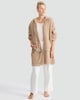 image 2 of F&F Fleece Hooded Zip Up Dressing Gown in Camel