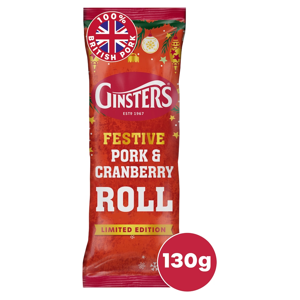 Ginsters Festive Pork & Cranberry Roll 130g