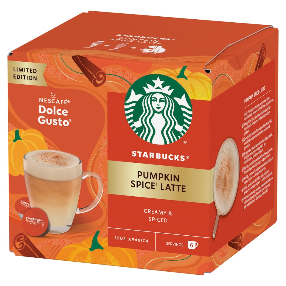 Starbucks by Nescafé Dolce Gusto Pumpkin Spice Latte kávé és tejpor kapszula 12 db/6 csésze 129 g  1. kép