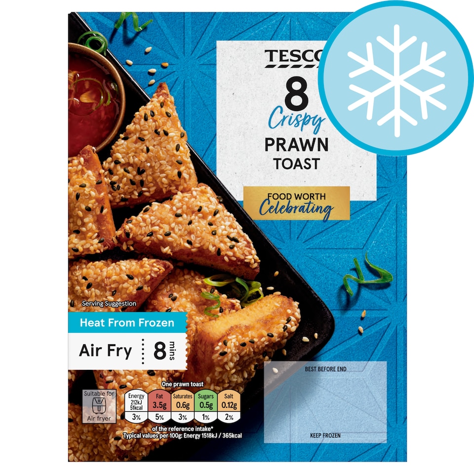 Tesco Prawn Toast 8 Pack 120g