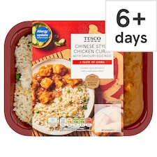 TESCO CHINESE STYLE CHICKEN CURRY WITH EGG RICE 400G