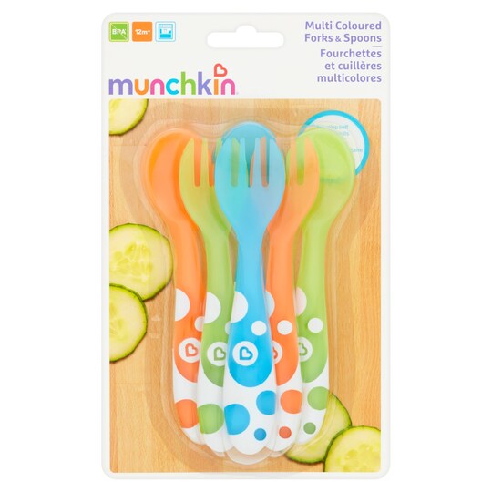 Munchkin Set Forks And Spoons Multi Colour X6 Tesco Groceries