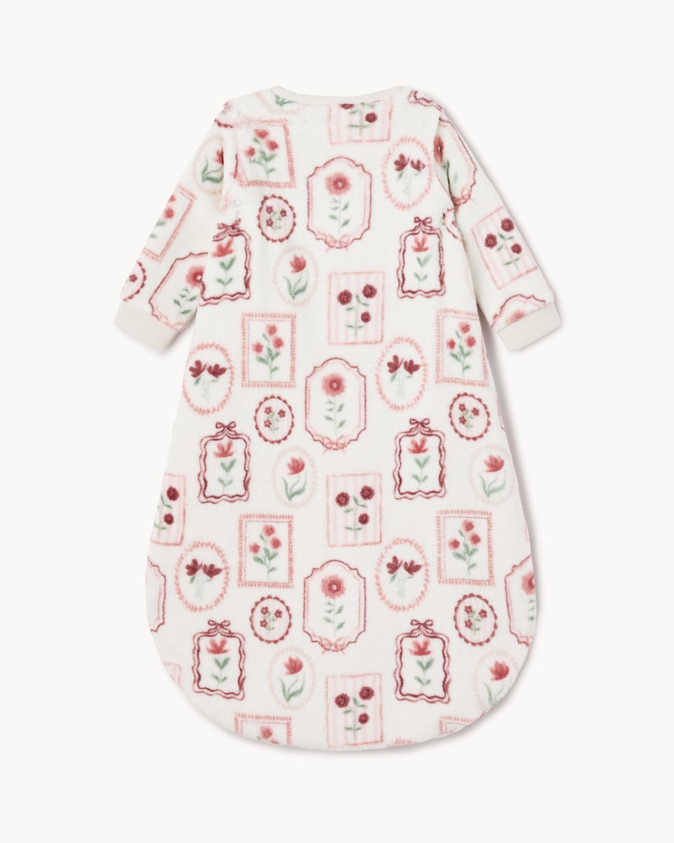 image 1 of F&F Baby Floral Long Sleeved Fleece 1.5 Tog Sleeping Bag in Pink