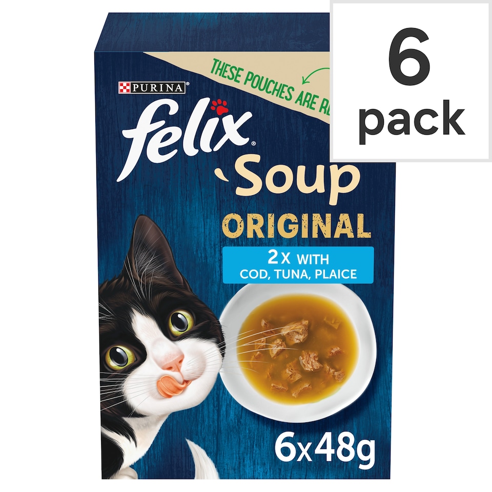 image 1 of Felix Soup Original Wet Cat Food - Fish Selection 6x48g