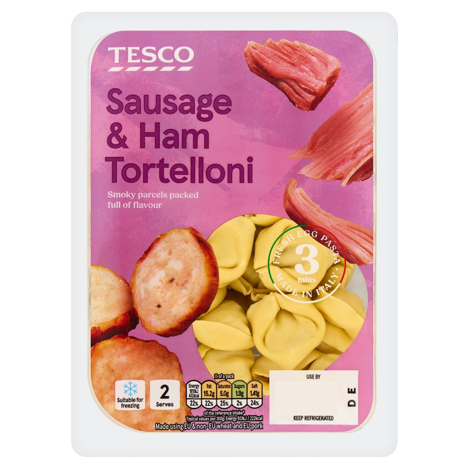 Tesco Sausage & Ham Tortelloni 300g
