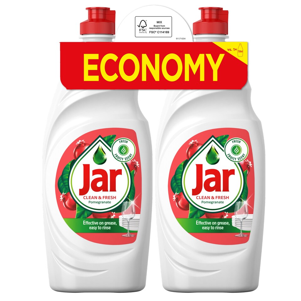 image 1 of Jar Clean & Fresh Washing Up Liquid Pomegranate & Honeysuckle 1.8L