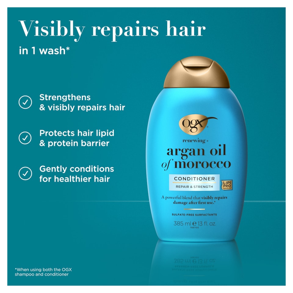 image 1 of OGX Argan Oil of Morocco Hair Conditioner for Dry Damaged Hair 385ml