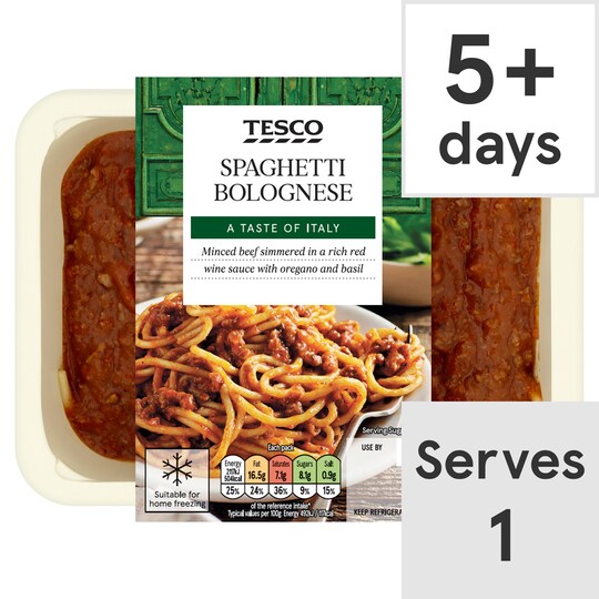 Tesco Spaghetti Bolognese 450G Tesco Groceries