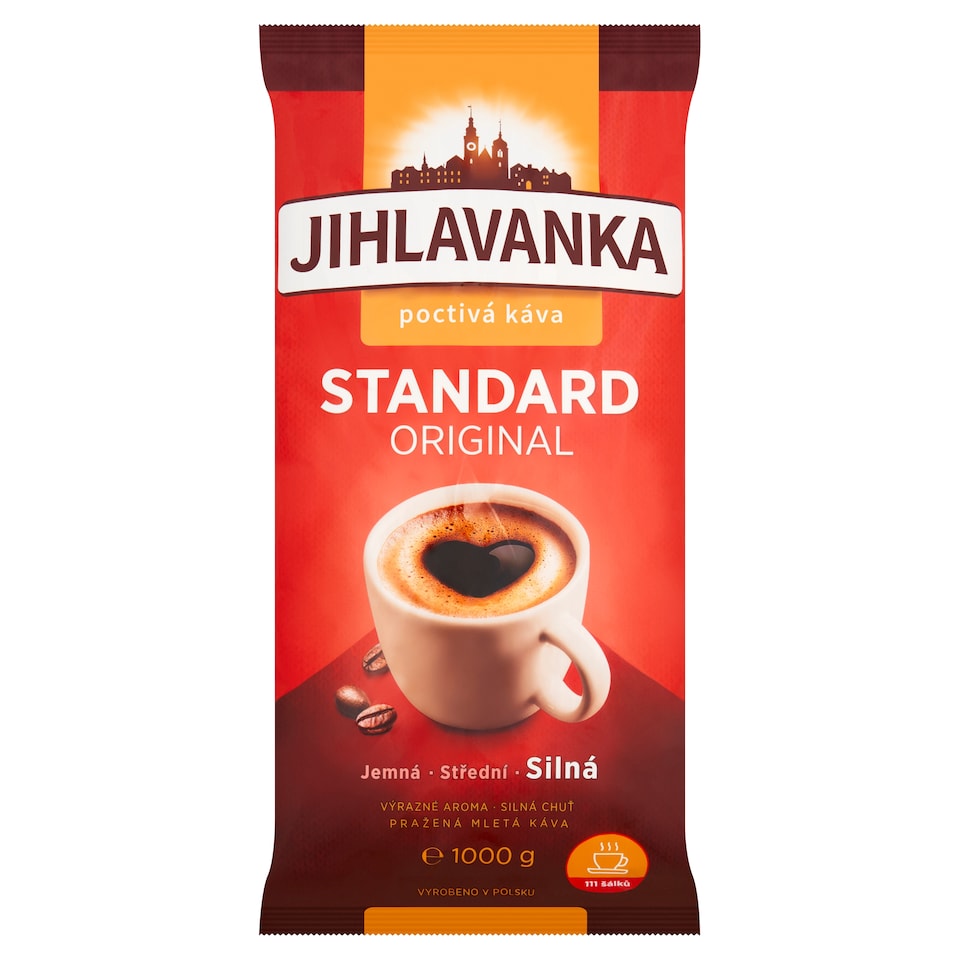 Jihlavanka Standard original pražená mletá káva 1000g