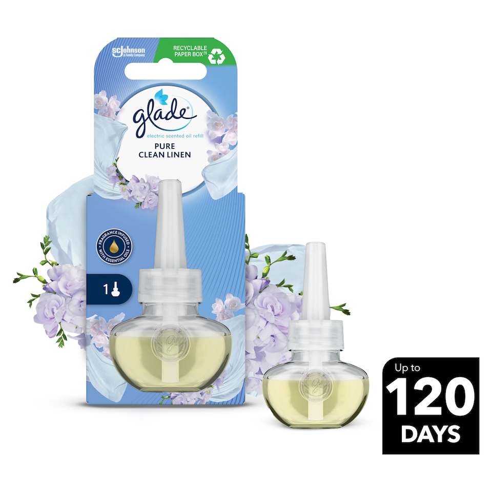 image 1 of Glade Electric Scented Oil Refill Pure Clean Linen 20ml