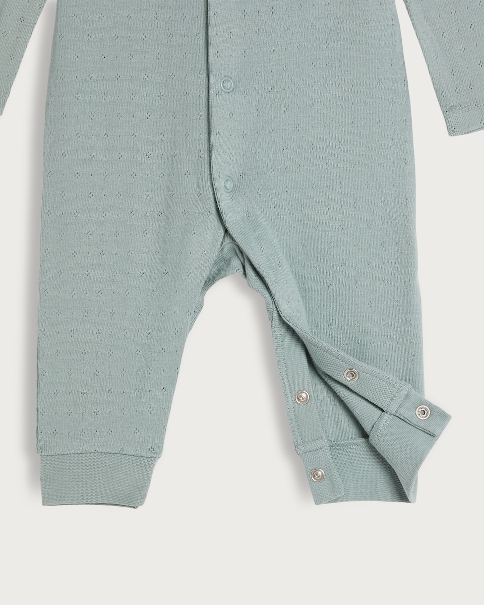 image 1 of F&F Baby 2-Pack Pure Cotton Ruffle Collar Sleepsuits in Pink