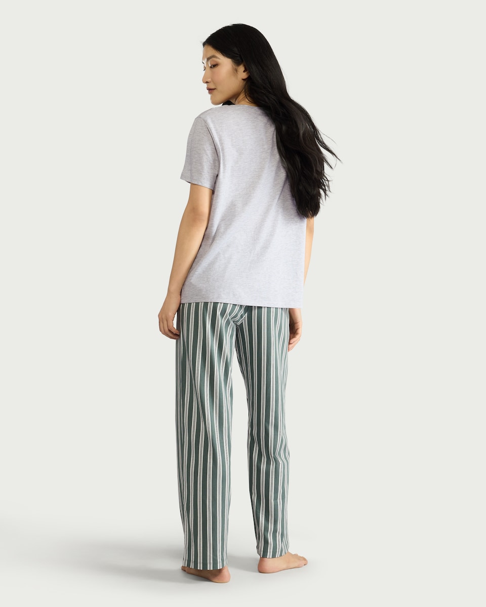 image 1 of F&F Cotton Rich Nap Day Pyjama Set in Multi Grey