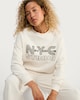image 1 of F&F Active NYC Studio Slogan Sweatshirt in Cream