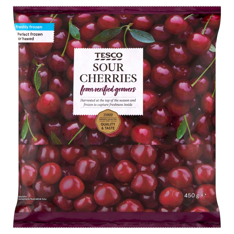 Tesco gyorsfagyasztott magozott meggy 450 g