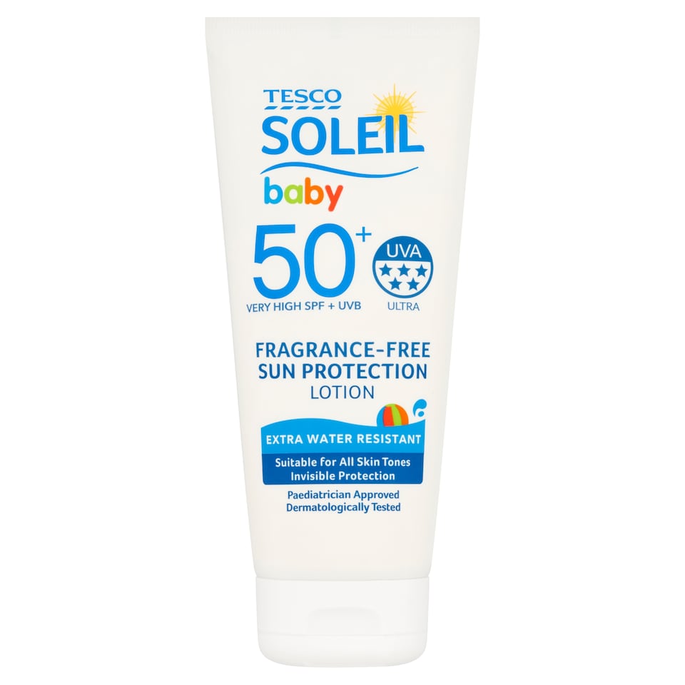 Tesco Soleil Baby Fragrance-Free Sun Protection Lotion SPF50+ 200ml.