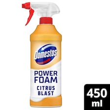 Domestos Power Foam Toilet and Bathroom Cleaner Citrus Blast 450ml