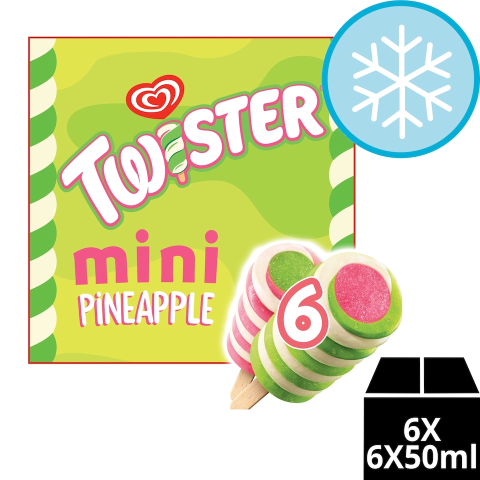 image 1 of Wall's Twister Mini Pineapple Ice Cream Lollies 6x50ml