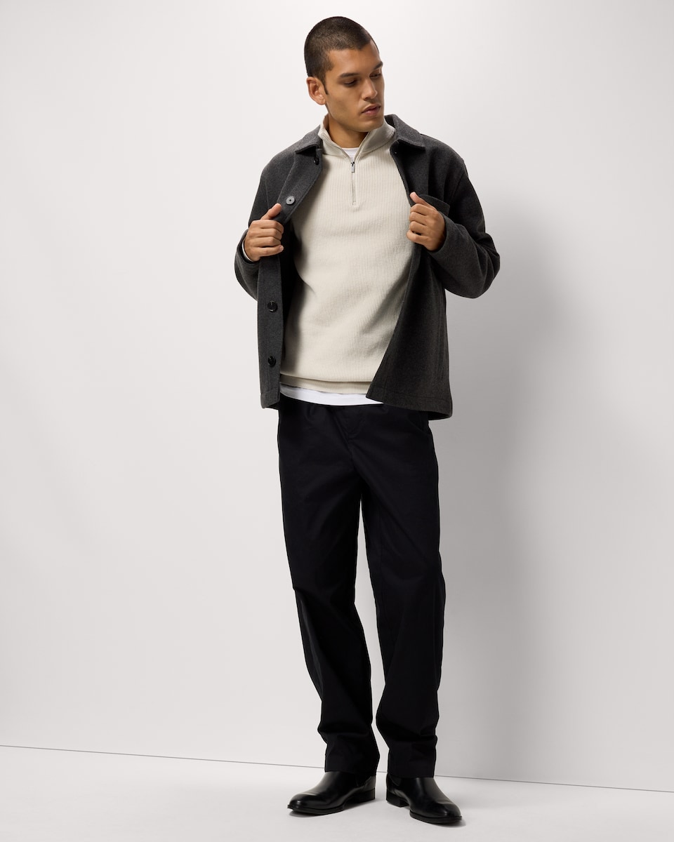 image 1 of F&F Ribbed Half Zip Jumper in Ecru