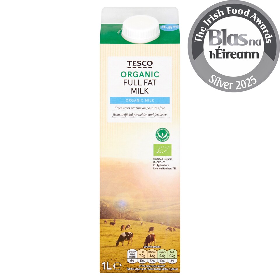 Tesco Fresh Organic Milk 1L