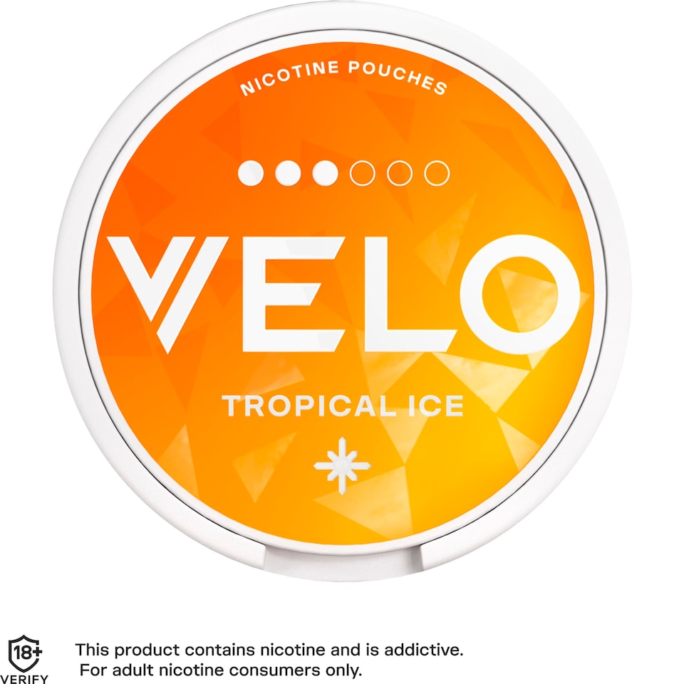 image 1 of Velo Tropical Ice Nicotine Pouches 10mg 20 Pack 14g