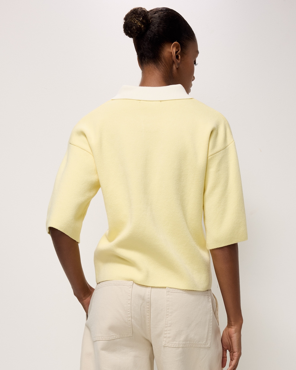 image 1 of F&F Knitted Rugby Shirt in Yellow