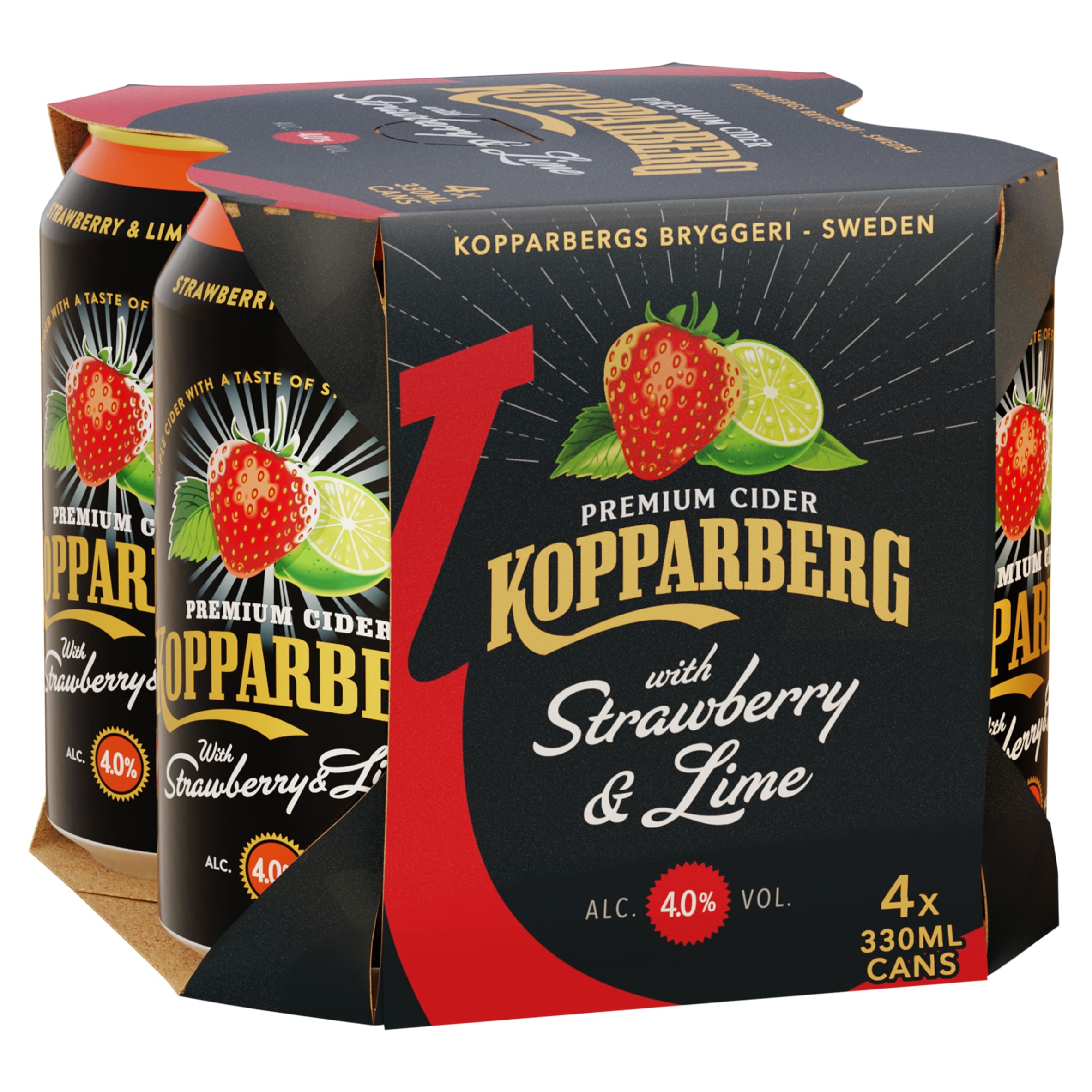 Kopparberg Strawberry & Lime Cider 4X330ml Can