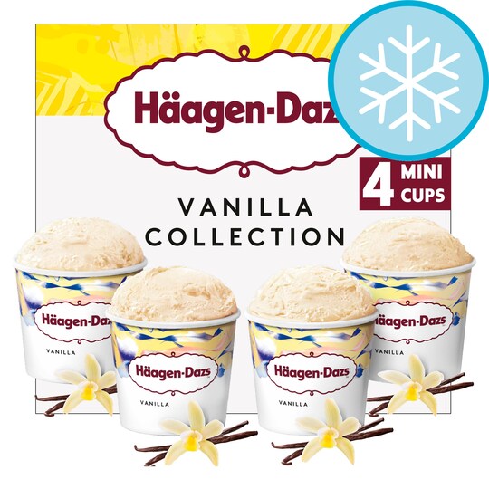 HaagenDazs Vanilla Mini Cups 4 X 95Ml Tesco Groceries
