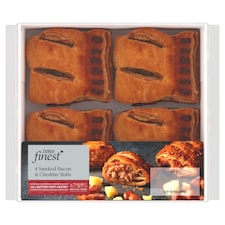 Tesco Finest 4 Smoked Bacon & Vintage Cheddar Rolls 188G