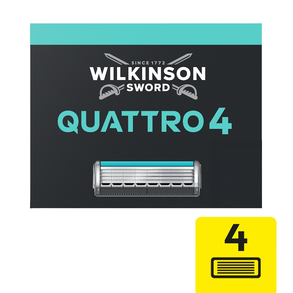 Wilkinson Sword Quattro Men’s Razor Blade Refills 4 pack