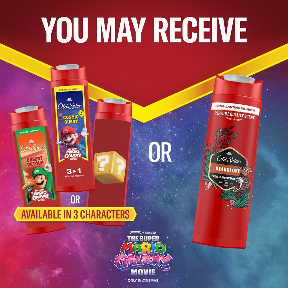obrázok 1 z Old Spice Super Mario Special Edition 3 V 1 Sprchový Gél A Šampón 250 ml