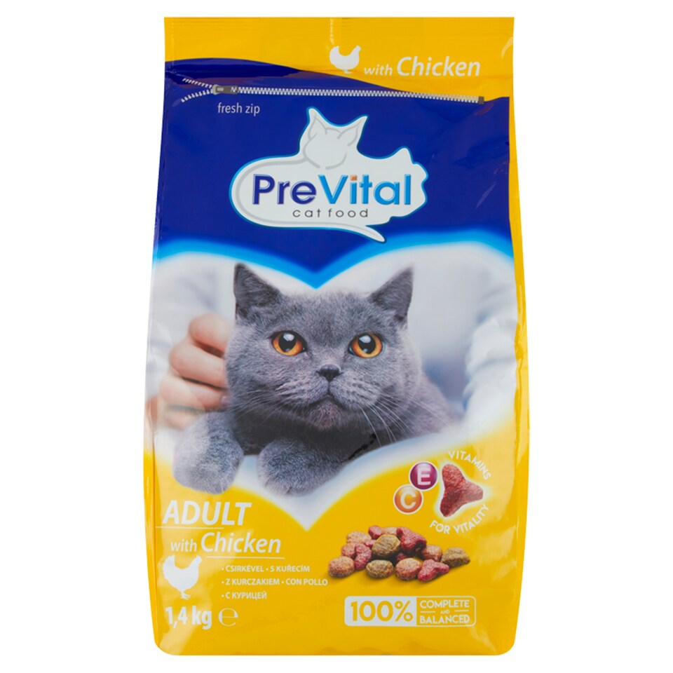 PreVital Kompletné krmivo pre dospelé mačky s kuracinou 1,4 kg