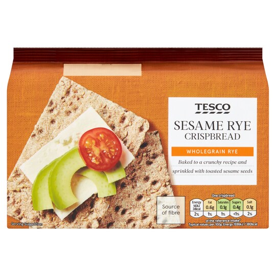 Tesco Sesame Rye Crisp Bread 250G Tesco Groceries