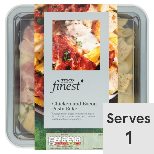 Tesco Finest* Chicken And Bacon Pasta Bake 400G - Tesco Groceries