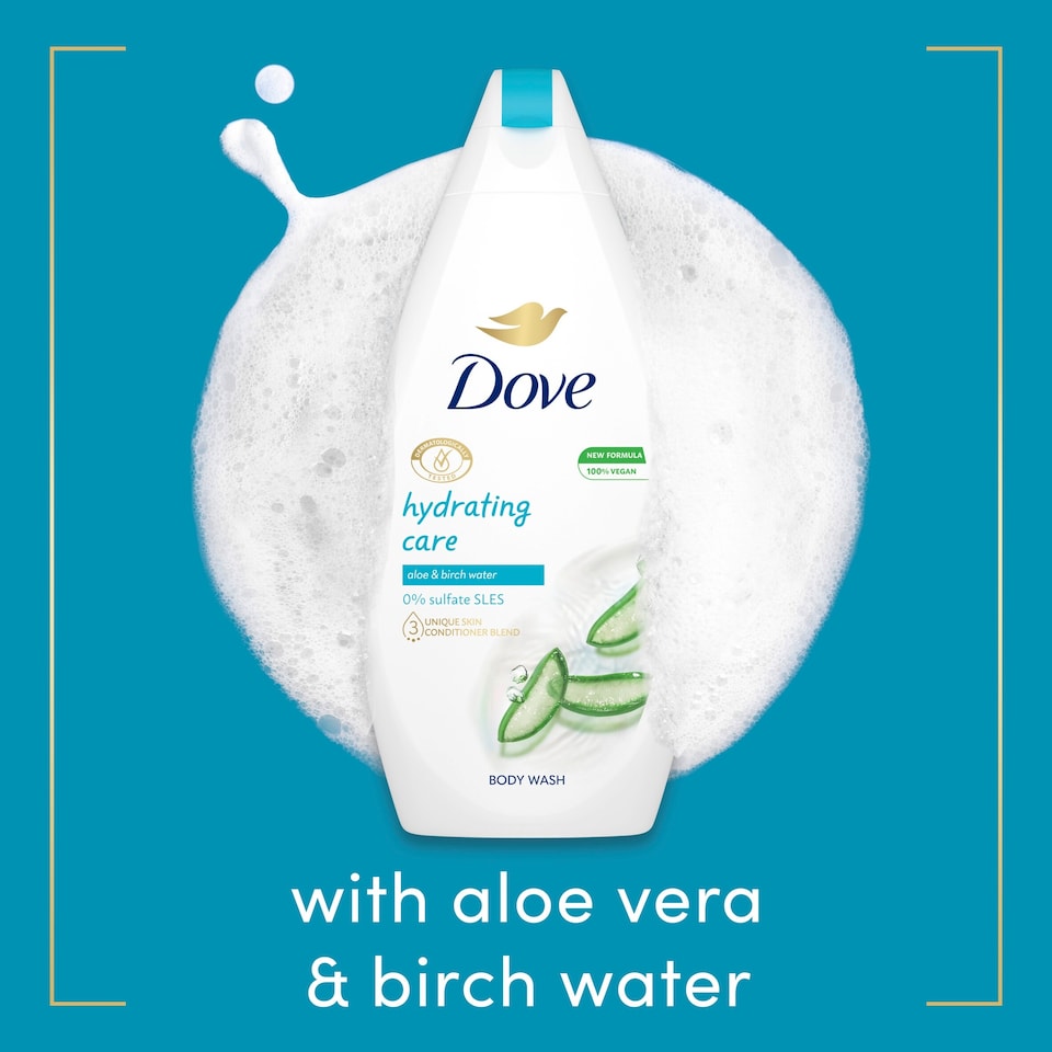 image 1 of Dove Hydrating Care Aloe Vera Body Wash Shower Gel 450ml