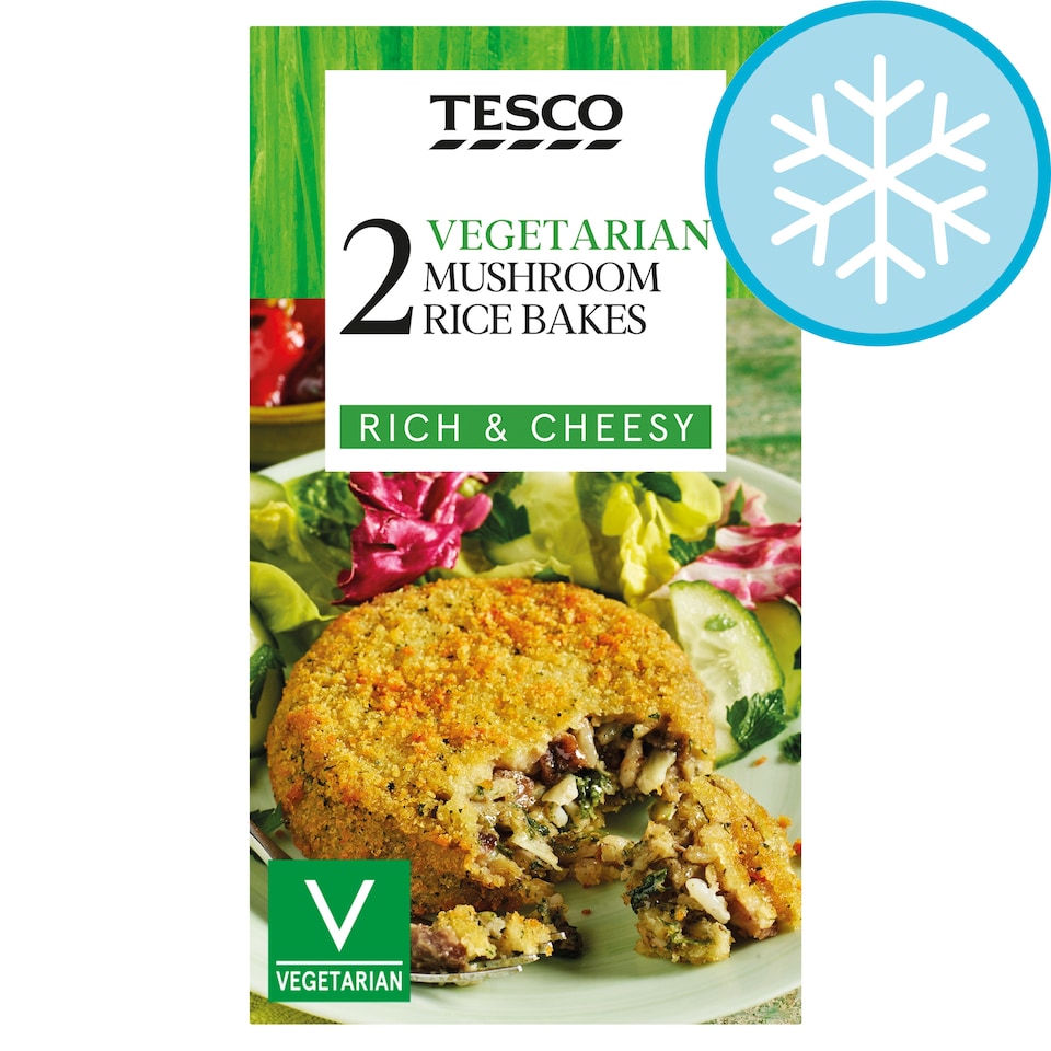 Tesco Vegetarian 2 Mushroom Rice Bakes 280G