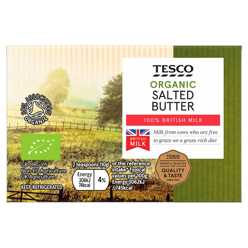 Tesco Organic Salted Butter 250G