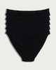 image 1 of F&F 5-Pack Cotton Rich High Leg Knickers  in Black
