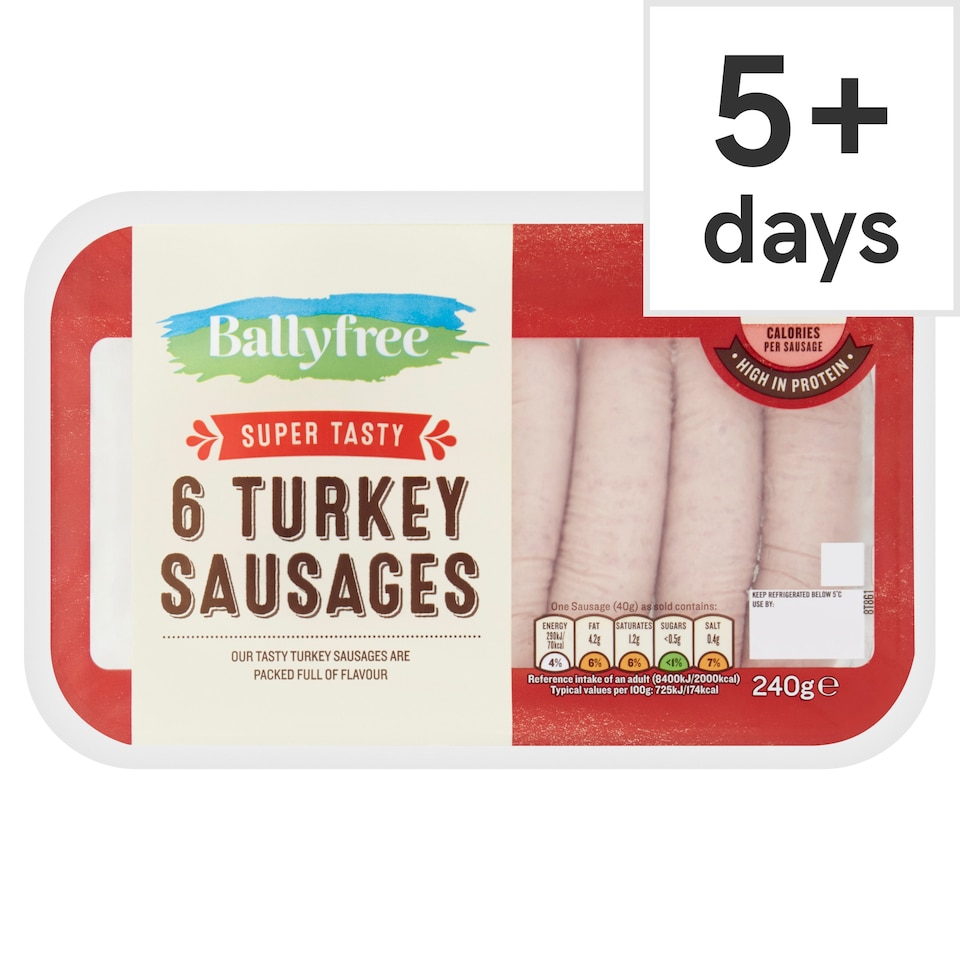 Ballyfree Turkey Sausages 240G