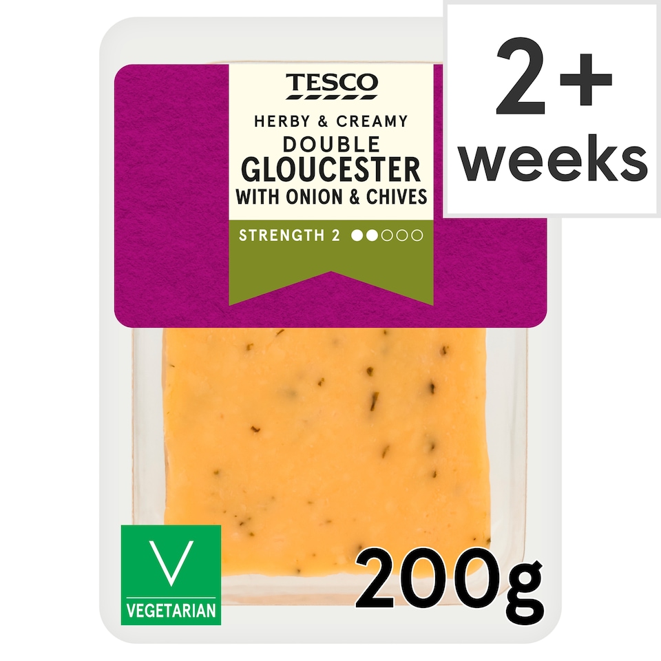 TESCO Double Gloucester Onion & Chives 200G