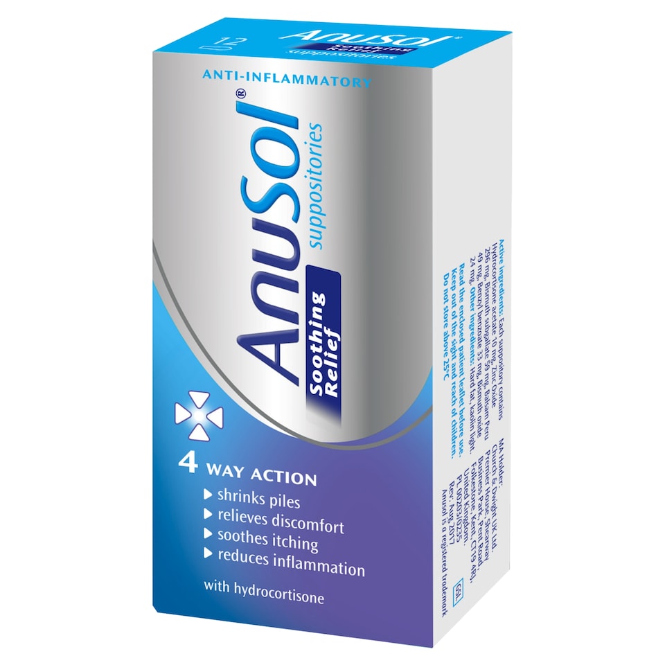 image 1 of AnuSol Soothing Relief Suppositories 12s