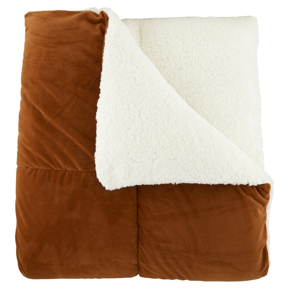 image 1 of F&F Home Ginger Sherpa Velvet Throw